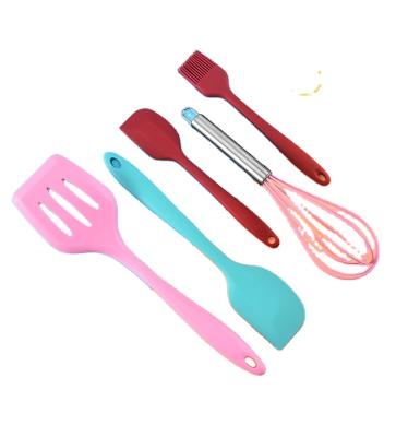 China 5 Pcs Viable Universal Silicone Brush Beater Easy To Clean Tool Silicone Scraper Baking Mixing Tools for sale