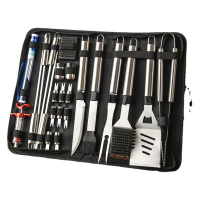 China Durable 23 Pcs Stainless Steel BBQ Tool Kit Durable Easily Cleaned Barbecue Set Cooking Tool Kit for sale