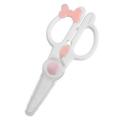 China Safety Kids Scissors Hot Selling Cute Easy To Wash Baby Child Food Scissors Ceramic Shears for sale