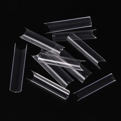 China Salon effect XXL500pcs/acrylic super transparent C-curve long bag cover half headed nails french square false nails for sale