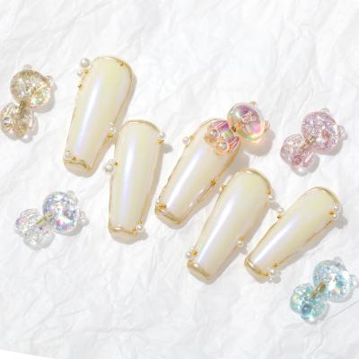 China 3d nail 2021 new candy design nail art decoration DIY art cute color bear gummy accessories 3D nail decoration for sale