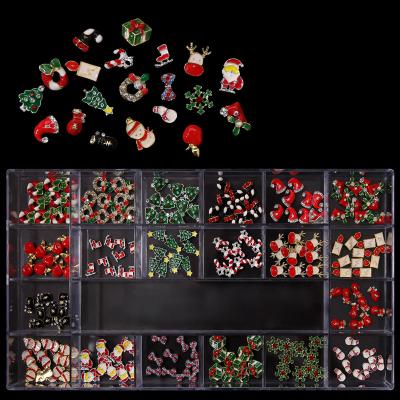 China New Metal Christmas Nail Art Accessories Elk Snowman Alloy Nail Accessories 24 for sale