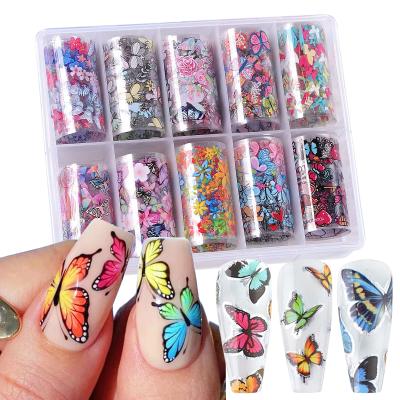 China 3d Nail Holographic Marble Nail Art Decoration DIY Art Decoration Butterfly Series Sticker Slider Nail Water Decal Design for sale