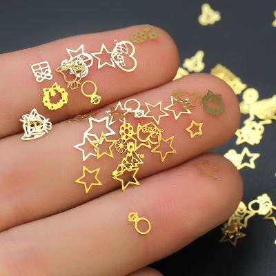 China 3d nail art DIY decoration christmas metal nail accessories nail accessories designed by snowflake elk glitter and sequins for sale