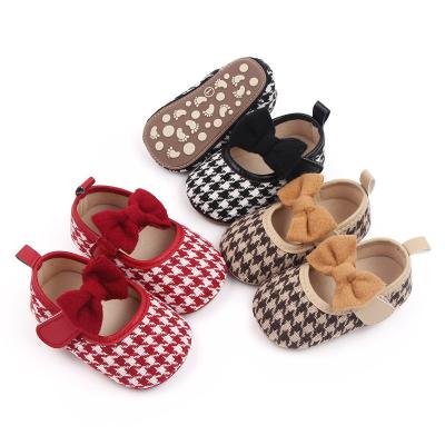 China Breathable Soft Sole Female Princess Baby Shoes Lattice Bow Toddler Shoes Baby Shoes Wholesale for sale