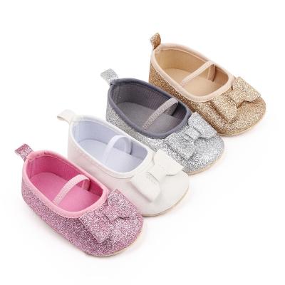 China Cute Toddler Bow Sequin Bow Baby Shoes Bow Single Breathable Baby Shoes Wholesale for sale