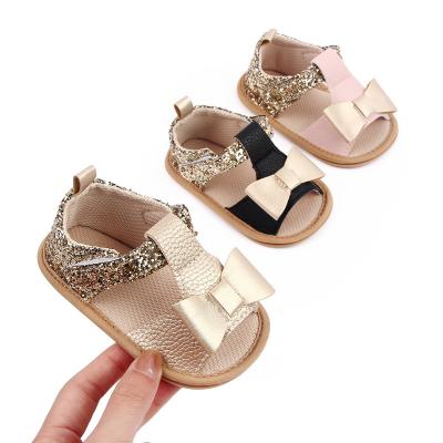 China Breathable bow knot baby soft soled non slip shoes baby sandals female toddler shoes wholesale for sale