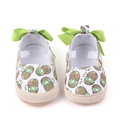 China Breathable Cute Fruit Printed Bowknot Novelty Babies Slip On Shoes Loose for sale