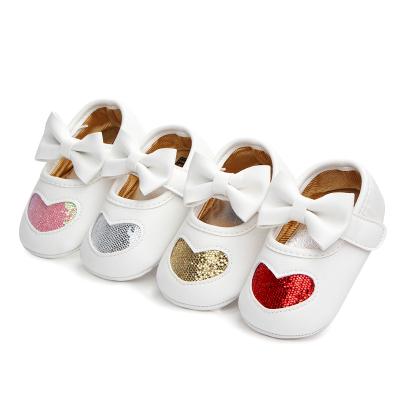 China Lovely Breathable Bow-knot Design Soft Leather Baby Moccasins Baby Shoes 1 Buyer for sale