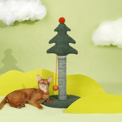 China 2021 Sustainable Pet Products Christmas Pine Twine Tree Hole Cat Climbing Frame Double Bed Cat Wall Furniture for sale