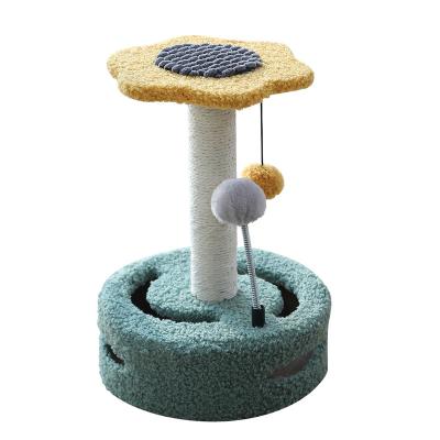 China Stored Pet Scratching Board Tree Pet Sisal Flower Interactive Floral Cat Tree Catcher for sale