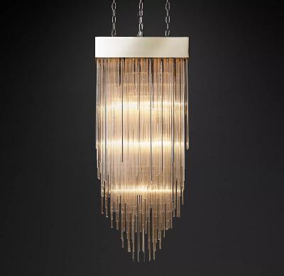 China Modern Cascada Square Chandelier Polished Stainless Steel Simple Color Classic Pendant Lighting Hanging Luxury Modern Light for sale