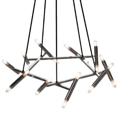 China Fashion Design Living Room Model Round Lamp Dining Room Branch Nordic Modern Creative Chandelier The Pentagon Chandelier for sale