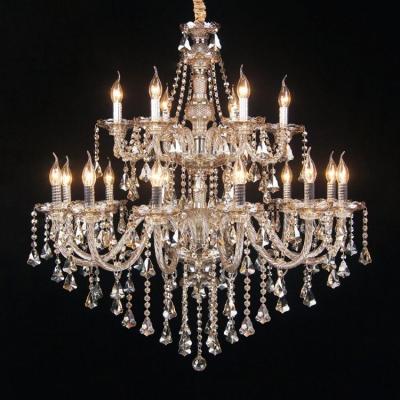 China Large Quality Modern European Gold Size Traditional Clear Crystal Chandelier For Hotel Project for sale