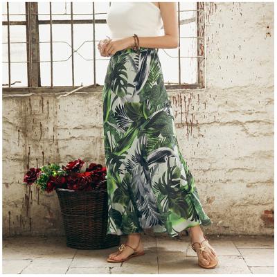 China 2021 Summer Printed Chiffon Skirt VD2237 Long Anti-static Ladies Maxi Boho Bohemian Skirts Beach Party Holiday Style Women for sale