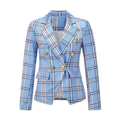 China Anti-wrinkle Autumn Winter Women Plaid Coat VD2434 vintage fashion temperament suit sniff Veste Femme Casual Small Blazer for women for sale