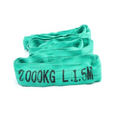 China Synthetic Soft Round Color Coded Lifting Sling Machinery Slings/Polyester Eye Polyester Yarn Container Belt For Pallets for sale