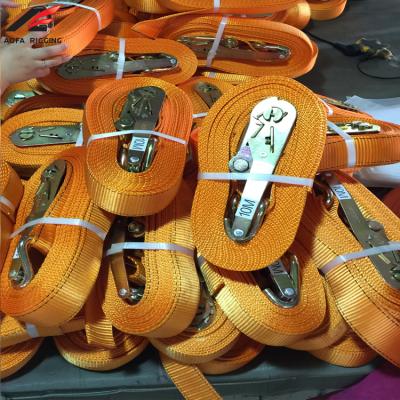 China Cheap Heavy Duty Polyester Cargo Lash Belts Growl Cargo Endless Ratchet Tie Down Straps for sale