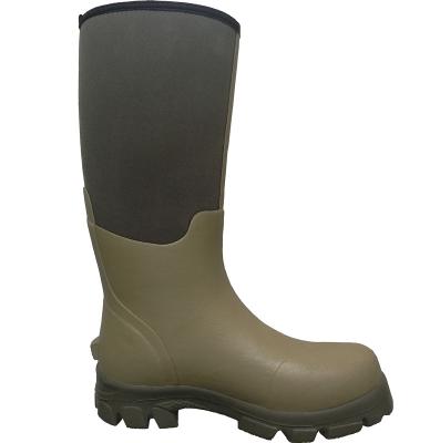 China Quick-drying Waterproof Neoprene Duck Fish Polyurethane Khaki Color Men Hunting Boots for sale