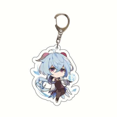 China New style custom anime game Q version kawaii plastic popular cartoon character acrylic key chain for sale