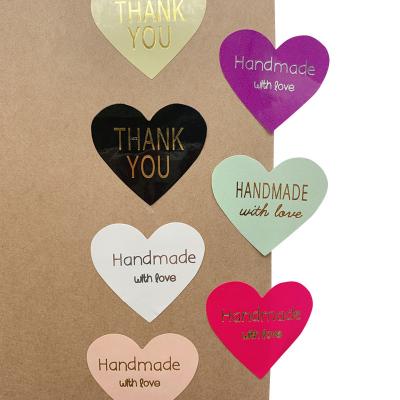 China Waterproof Customize Private Label Label Adhesive Heart Shaped Sticker Waterproof Packaging Stickers for sale