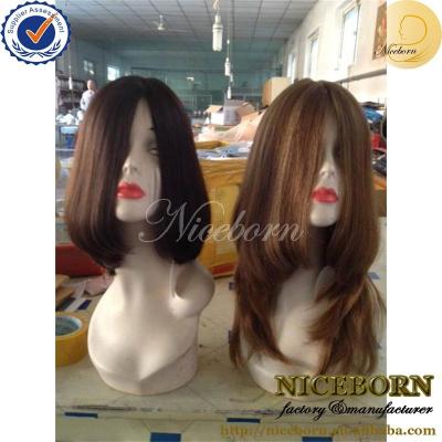 China Wholesale Jewish Wig Grade 8A Qingdao Niceborn Kosher Wave Wig Brazilian Silky Straight Hair for sale