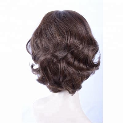 China Promotion European Hair Big Wave Silky Straight Hidden Knotting Jewish Short Hair Wig With Hiding Label for sale