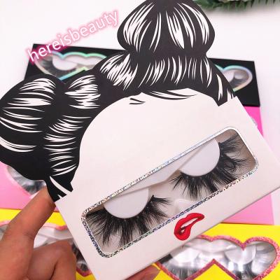 China Luxury 3D Natural Loop Mink Eyelashes 22MM 25MM Mink False Eyelashes Private Label for sale