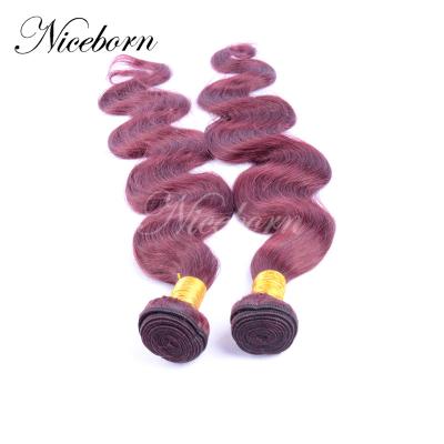 China Curly Wave / Body Wave / Red Color Brazilian Deep Wave Virgin Remy Hair Weaving Hair Bundles 99j for sale