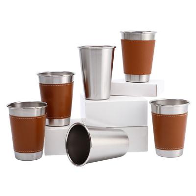 China Sustainable Stackable Stainless Steel Water Wine Beer Coffee Pint Cup Tumbler for sale