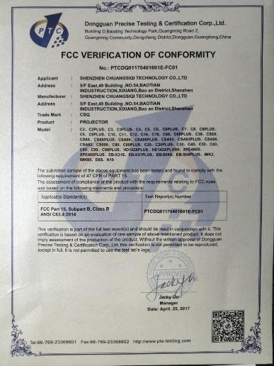 FCC - Shenzhen Chuangsiqi Technology Co., Ltd.