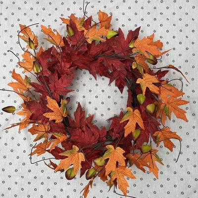 China Hot Home Decor Christmas Theme Wreath Autumn Cloth Factory Direct Selling Amazon Artificial Flower Christmas Wreath for sale