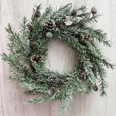 China Artificial Christmas Wreath EVA Factory Direct Sale Amazon Christmas Wreath Pine Snow Decorations Hot for sale