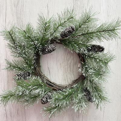 China Factory Direct Selling Amazon Artificial Flower Christmas Wreath Cedar Needle Plastic Christmas Garland Hot Wreath for sale