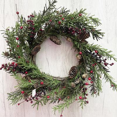 China Hot EVA Artificial Flower Christmas Decorations Pinecone Winterberry Christmas Garland Factory Direct Sale Amazon for sale