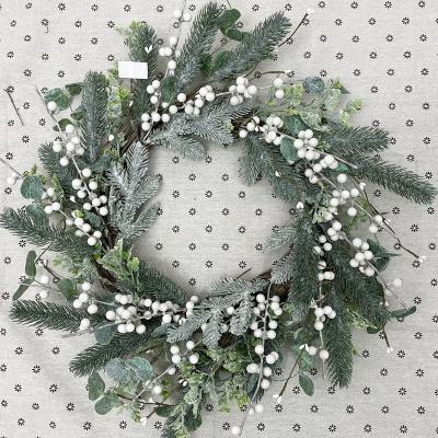 China Factory Direct Selling Amazon Hot Plastic Christmas Decorations Weave Home Decor Christmas Wreath Artificial Flower Christmas Wreath for sale