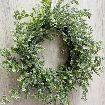 China Factory Direct Selling Amazon Green Plant Wreath Artificial Christmas Wreath Christmas Plastic Hot Artificial Wreath Decorations for sale