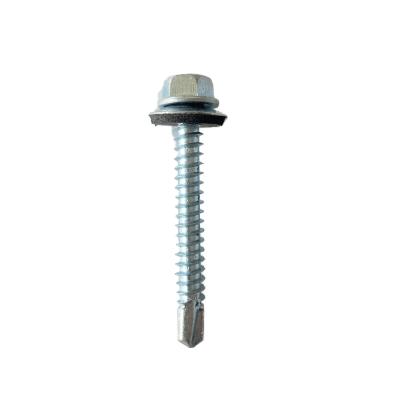 China Pan Factory outlet galvanized EPDM gasket din7504 self drilling serrated hex head screw for sale