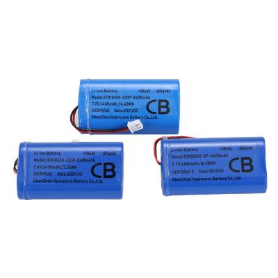 China Toys Low Internal Resistance IR 18650 CB Certification 7.2v Battery Packs For Microphone Jacket Emergency Light for sale