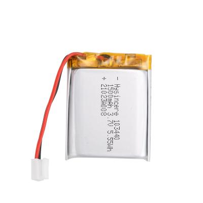 China toys shenzhen factory hysincere lipo 103440 li-polymer 1500mah battery rechargeable for pos machine gps handheld tracking for sale