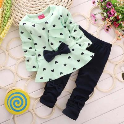 China Super Soft Custom Two Piece Outfits Dress + Pants Cute Baby Clothes Cute Baby Clothes Kids Loungewear for sale