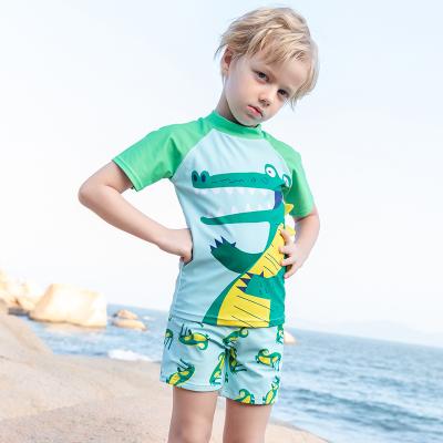 China 2021 Factory wholesale breathable boutique boys slit beach suit cartoon dinosaur children hot swimwear for sale