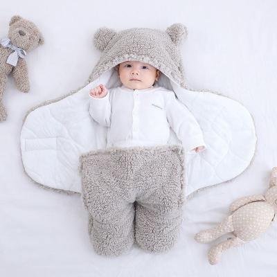 China Breathable High Quality Split-Legged Baby Plush Winter Sleeping Baby Plus Velvet Stroller Covering Sleeping Bag for sale