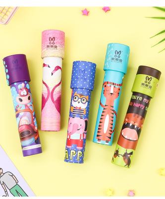 China Magical Toy Rotatable Paper Kaleidoscope Funny Papel+plastic+glass Prism Kids Rotate Cartoon Paper Kaleidoscope for sale