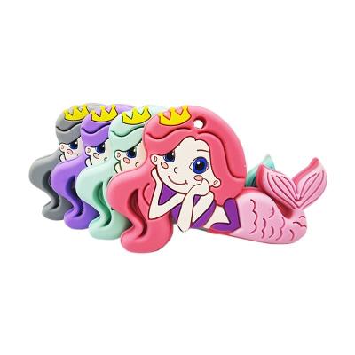 China Non-Toxic Silicone Custom Baby Animal Mermaid Train Soft Silicone Baby Teether Sensory Toys for sale