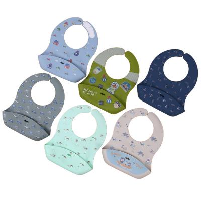 China BPA Free Custom Soft Waterproof Silicone Baby Feeding Bib for sale