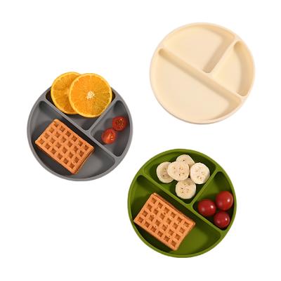 China BPA Free BPA Free Baby Kids Restaurant Silicone Suction Divided Food Feeding Dishes Set For Baby Good for sale