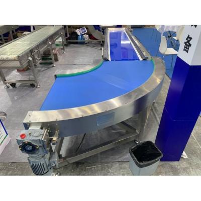 China Heat Resistant PVC PU Conveyor 90 Degree Rotating Belt Conveyor System Is Used For Cake And Bread Conveying for sale