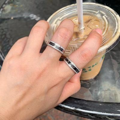 China Custom Fashion Luxury Finger Vintage 2022 Letter Tungsten 18K Gold Plated Silver Stainless Steel Jewelry Men Women Link Name Ring for sale