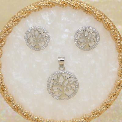 China Cute Tree of Life Necklaces 925 Sterling Silver Jewelery Earring Sets for sale